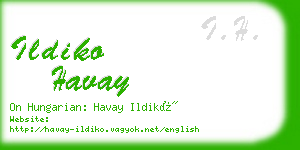 ildiko havay business card